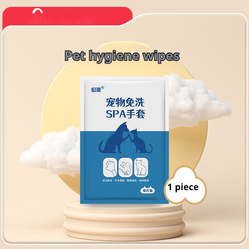 Pet Bath-free Cleaning Gloves Wet Wipes Dry Cleaning