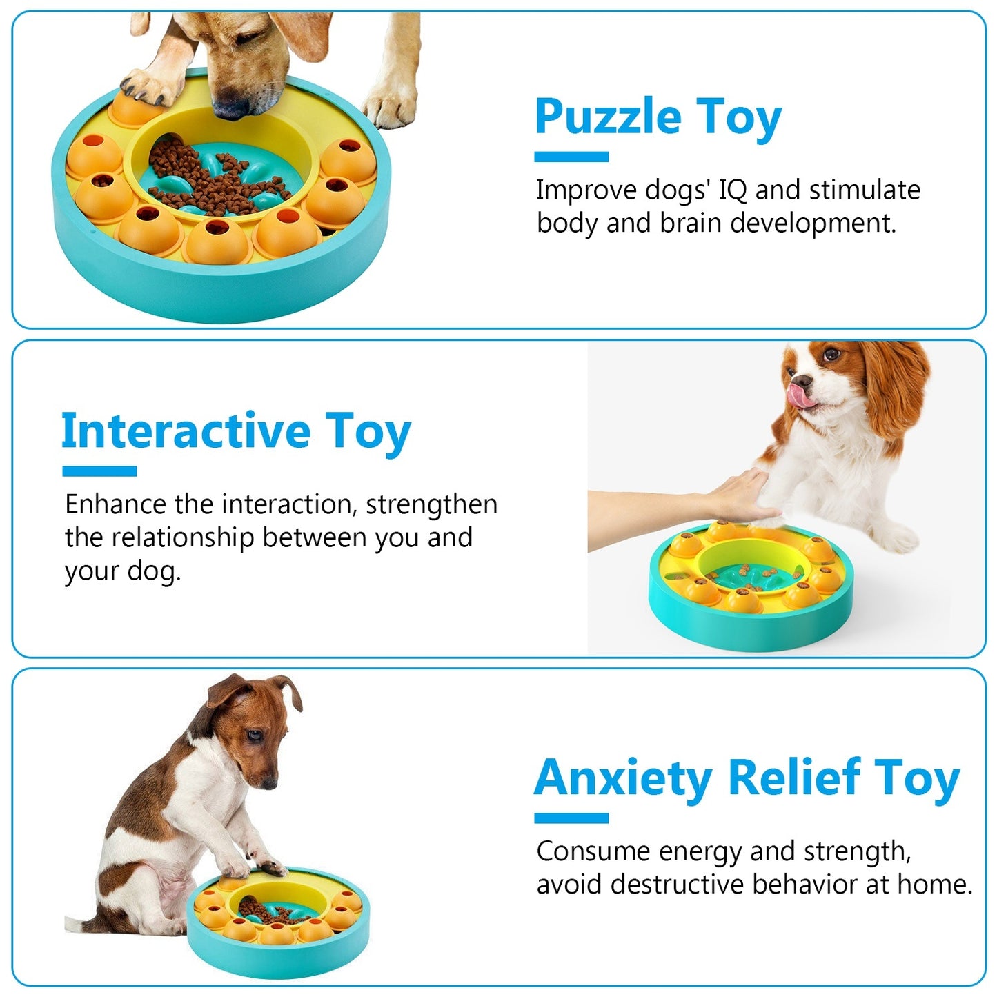 Dog Puzzle Food Feeder Slow Feeding Bowl Interactive Toy