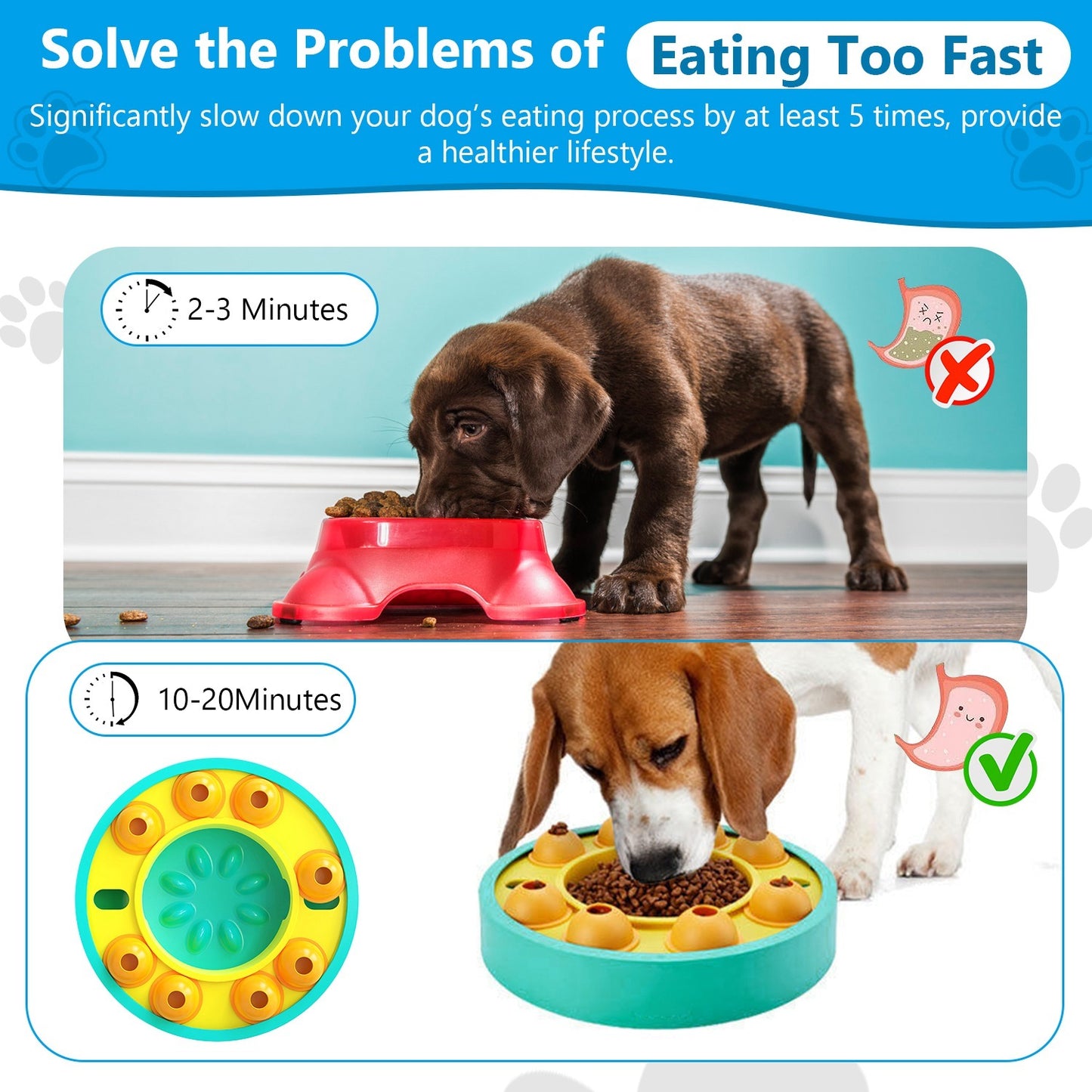 Dog Puzzle Food Feeder Slow Feeding Bowl Interactive Toy