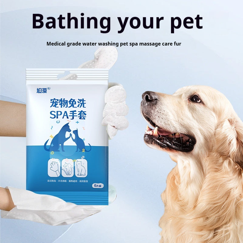 Pet Bath-free Cleaning Gloves Wet Wipes Dry Cleaning
